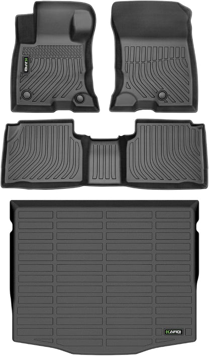 HAFIDI® All Weather Floor Mats & Cargo Liner Set Fit for Ford Escape Hybrid 2020-2025 2026 Car Mats for Escape Hybrid Floor Liners TPE Full Set Custom Accessories - Black