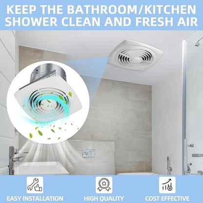 8 Inch Bathroom Exhaust Fan Ceiling Mount 200 CFM 8.5 Sones Kitchen Exhausts
