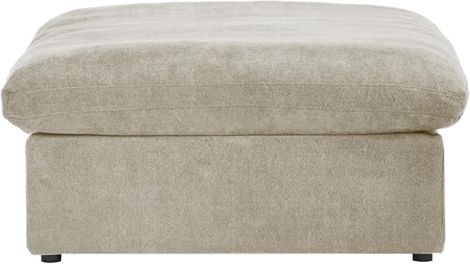JACH Storage Ottoman Module for Living Room, Cushion Cover Removable, Minimalist Comfy Breathable Ottoman for Living Room Apartment (Khaki)