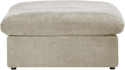 JACH Storage Ottoman Module for Living Room, Cushion Cover Removable, Minimalist Comfy Breathable Ottoman for Living Room Apartment (Khaki)
