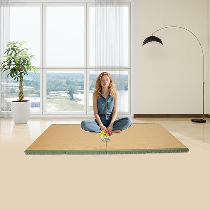 Foldable Floor Mattress, 78.74"*39.37"*1.97" Tatami Floor Mat, Meditation Yoga Natural Coconut Fiber Easily Cleaned Floor Bed Futon Pad Folding Sofa Bed For Yoga Meditation Tea Rooms