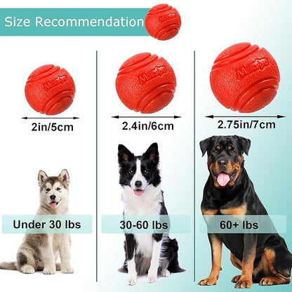 4 Pcs Rubber Balls, 2.75in/7cm in Diameter for Large Dogs Over 60 Lbs - High Bounce, Waterproof, Chew Resistant Toy Balls Belgian Malinois Gifts (7cm)