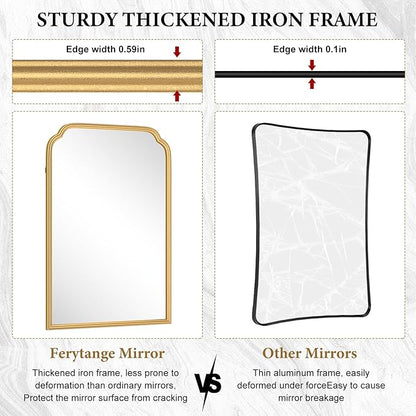 36X24 Inch Gold Bathroom Vanity Mirror