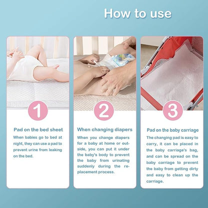 SOFYFINE 100 Count Disposable Changing Pads for Baby 17" x 24"Portable Changing Diaper Liners for Mess Free Travel, Leakproof Incontinence Bed Pads,Waterproof Table Protector Mat, Toddler Pee Pads | Portable Changing Diaper Liners for Mess Free Travel,...