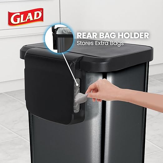 Glad Stainless Steel Step Trash Can