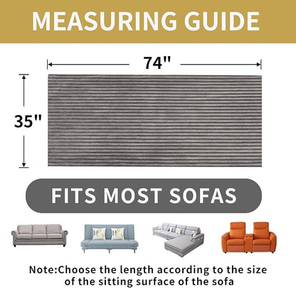 HAOMAIJIA Waterproof Couch Cover for Dogs Washable,Faux Fur Pet Couch Covers for Sofa,Soft Dog Bed Cover Non-Slip Couch Covers for 3 Cushion Couch Sofa Pet Friendly (Grey, 35" x 74")