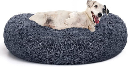 MIXJOY Orthopedic Dog Bed Comfortable Donut Cuddler Round Pet Beds Ultra Soft Washable Dog and Cat Cushion Bed (30'', Dark Gray)