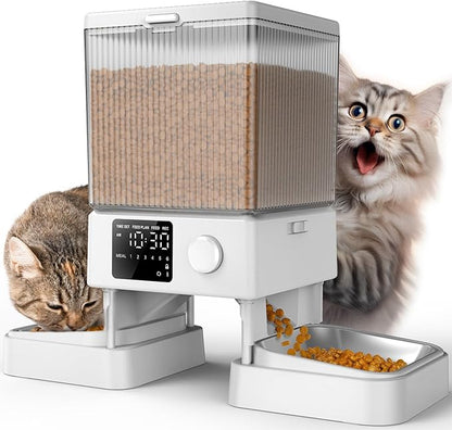 oneisall Automatic Cat Feeder for 2 Cats, 20 Cups/5L Automatic Cat Food