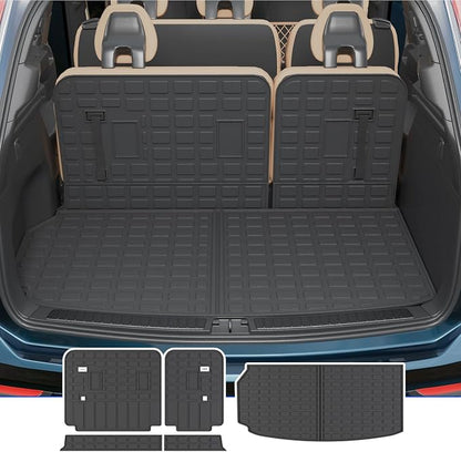Rongtaod Cargo Mat Compatible with 2024 2025 2026 Chevrolet Traverse (NOT Limited) & GMC Acadia 2025 2026 Buick Enclave Trunk Liner Cargo Liner Chevy Traverse Accessories (Trunk Mat+Backrest Mats)