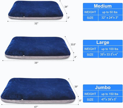 Magic Dog Super Soft Medium Dog Bed, 32 Inches Orthopedic Foam Pet Beds with Anti Slip Bottom, Dog Sleeping Mattress with Removable and Washable Cover, Blue M,32'' X 24'' X 3''