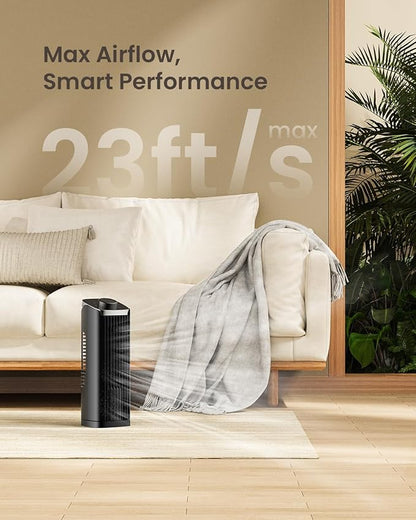 PNTCK Fan for Bedroom, 3 Speeds Max 23ft/s, 70° Oscillating Desk Fan, Bladeless