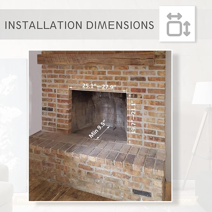 LegendFlame Carl 28" W Electric Fireplace Insert, Fireplace Heater 750/1500W