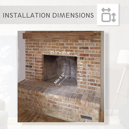 LegendFlame Carl 28" W Electric Fireplace Insert, Fireplace Heater 750/1500W