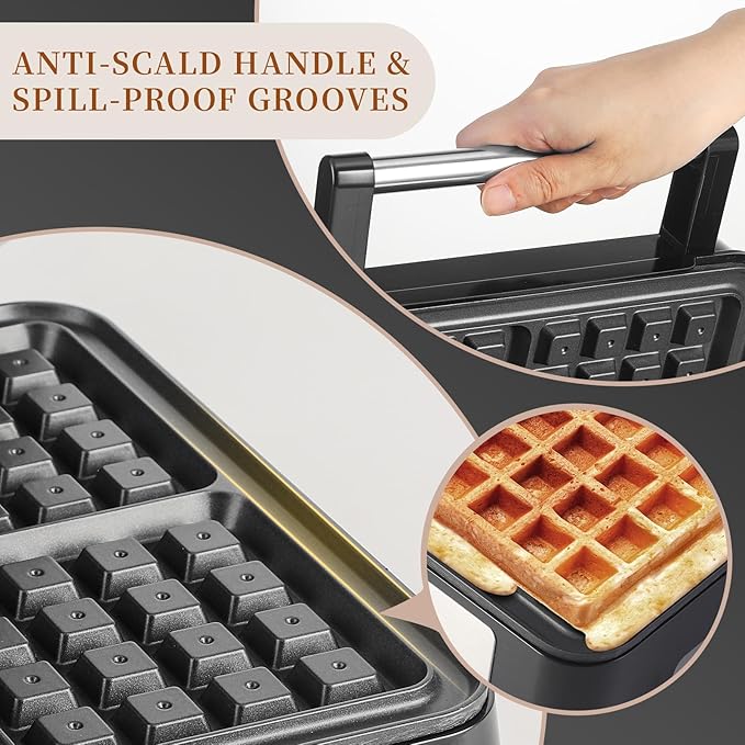 Waffles Maker Waffle Iron, 4 Belgian Square Waffle Maker, Belgian Waffle Maker