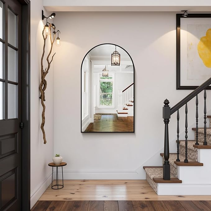 CIRCUMI Arched Wall Mirror, Metal Frame, Large Size