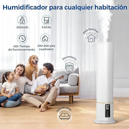 Humidifier Large Room, 2.4Gal Cool Mist Humidifiers