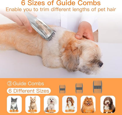Dog Vacuum for Shedding Grooming, 12000pa Suction Dog Hair Vacuum, Pet Grooming Kit with 2l Dust Cup, Low Noise, 3 Levels, 5 Grooming Tools