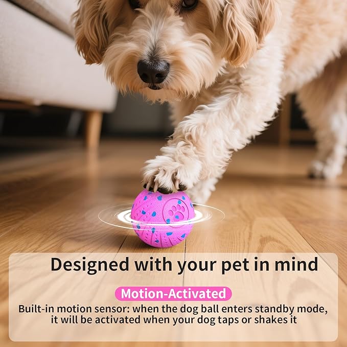 Smart Interactive Dog Toys, Activated Moving, Bouncing, Rotating Ball for Medium/Large Dogs, Motion-Activated Dog Ball to Keep Them Busy, IP54 Waterproof & E-TPU, Fun & Engaging Dog Gift