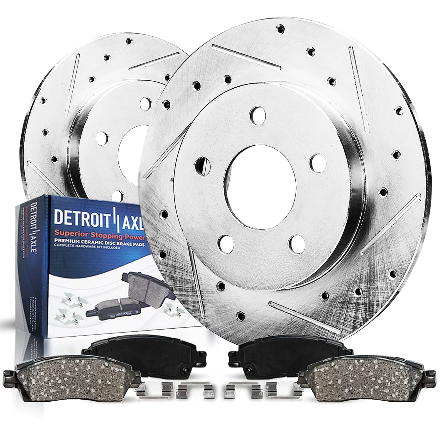 Detroit Axle - Rear Brake Kit for 2011-2019 Ford Explorer, 2010-2019 Taurus, 09-19 Flex, 09-12 Lincoln MKS, 11-12 Edge MKX, Dril