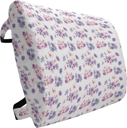 Ambesonne Watercolor Lumbar Back Support Pillow, Floral Pattern with Wedding Inspired Blossoming Nature Bridal Bouquet, High Density Foam for Office Chairs Car Seats, 14" x 13", Lavender Lilac