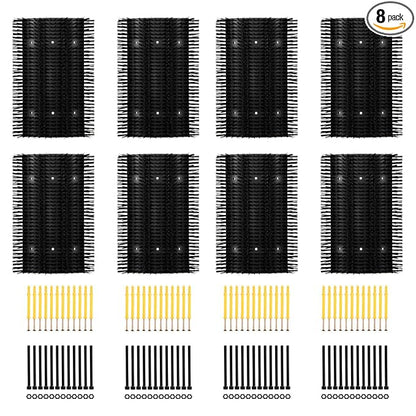 Extra Large Size Livestock Scratching Brush, Upgraded Horse/Goat/Cow/Cattle Scratcher Brush for Grooming, Itch Relief Horse Scratcher Brushes Kit with Two Sets of Mounting Screws(8-Pack,Black)