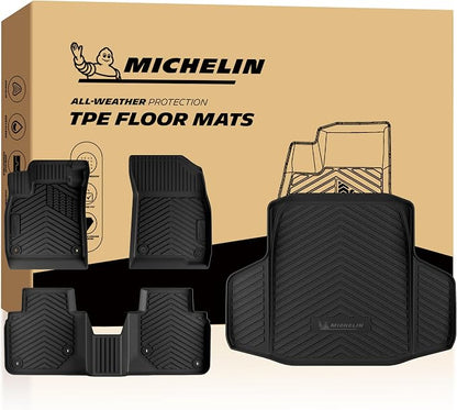 Michelin Vehicle Mats, Premier Series All-Weather TPE Custom Fit Liner for Honda Accord Gasoline & Hybrid 2023-2027 Floor Mats A(4 Piece)