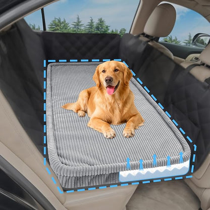 Loiion Dog Car Bed, Non-Slip Backseat Extender Pet Mat 56"x28.7"x2" | Removable, Washable Dog Bed With Waterproof Liner Protects Car Seats, Anti-Slip Travel Bed For Dogs