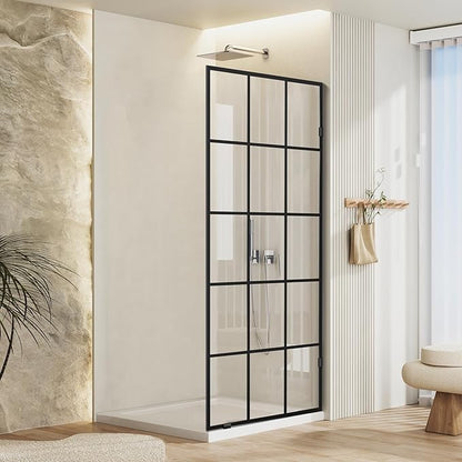 Bathroom Shower Door 37" W x 78.75" H, Frameless Fixed 3/8" Thick Clear
