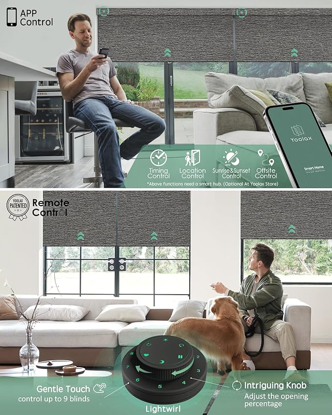Yoolax Motorized Blinds with Remote, Smart Blinds