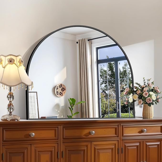 CIRCUMI Arched Wall Mirror, Metal Frame, Large Size