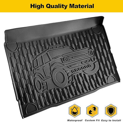 TTX LIGHTING Bronco 4-Door Cargo Liner - Custom Fit Trunk Mats for Ford Bronco 2021-2026 4 Door Cargo Mat All Weather Cargo Tray Black