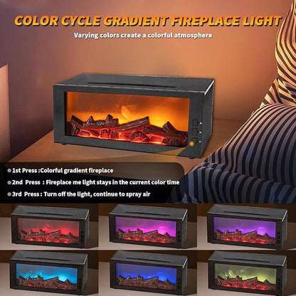 BOHOFAM Fireplace Essential Oil Aroma Diffuser, Flame Air Humidifiers 300ML