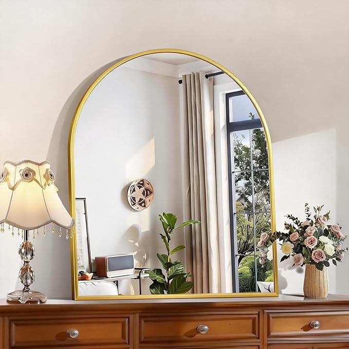 CIRCUMI Arched Wall Mirror, Metal Frame, Large Size