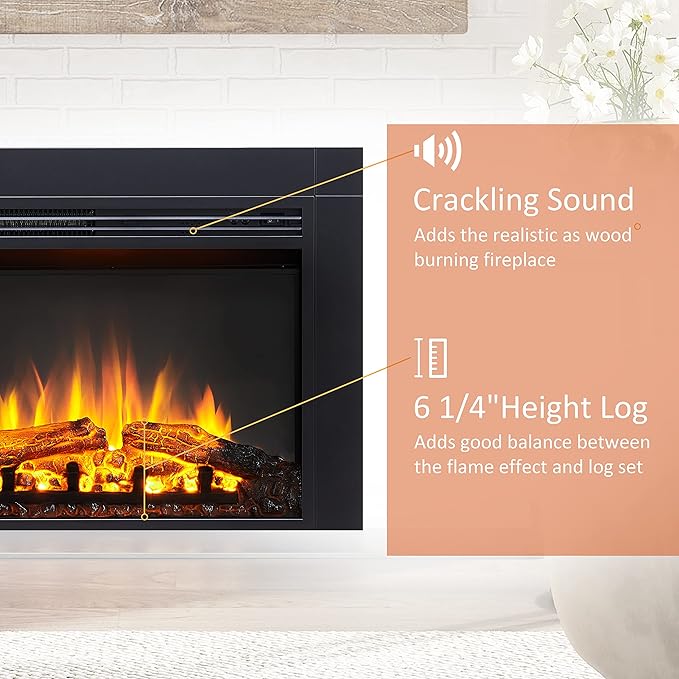 LegendFlame Jaden 28" W x 22" H Electric Fireplace Insert