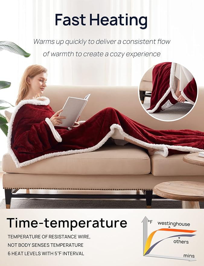 Westinghouse Christmas Electric Snuggle Throw Blankets