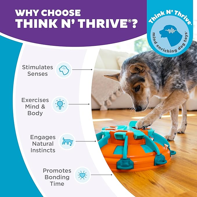 Outward Hound by Nina Ottosson Tower of Treats Level 4 Expert Dog Treat Puzzle for Enrichment, Orange