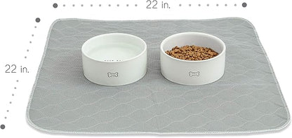 rocket & rex Grey Washable Reusable Pee Pads, Leak-Proof (22x22, 4pk) | For potty training, whelping & crate lining. OEKO-TEX, chemical-free.