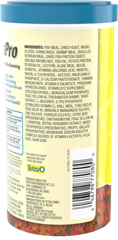 TetraPro Tropical Color Crisps, Fish Food With Natural Color Enhancers, Tropical Fish Food, 7.41 Ounces