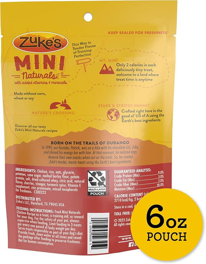 Zuke's, Treats Mini Naturals Chicken Recipe, 6 Ounce (Pack of 2)