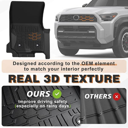 TripleAliners Fit for Toyota 2025 2026 4Runner Accessories Floor Mats All Weather Liners Custom Fit TPE Heavy-Duty 1st&2nd Row Waterproof Anti-Slip Floor Liners (Only for 5 Seats) Not for Hybrid Model