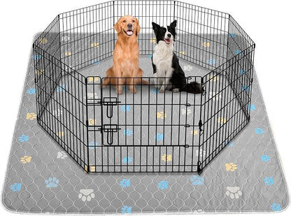 Aitmexcn Washable Pee Pads for Dogs, 1 Pack Extra Large Reusable Puppy Training Pad, Heavy Absorbency, Leak-Resistant Non-Slip Mat for Whelping Boxes, Large Playpens and Senior Dogs, Gray (72"x72")