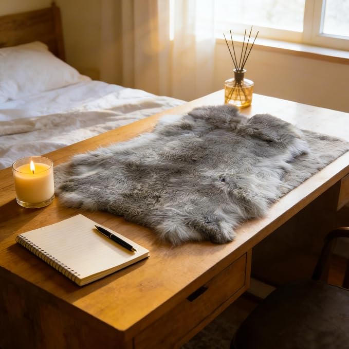 Craft Rabbit Fur Pelt Skin Genuine Tanned Animal Hide with Sewing Quality Leather 12" by 14" for Decoration DIY Crafts Cat Dog Toys Fur Fabric（5Pcs, Grey）