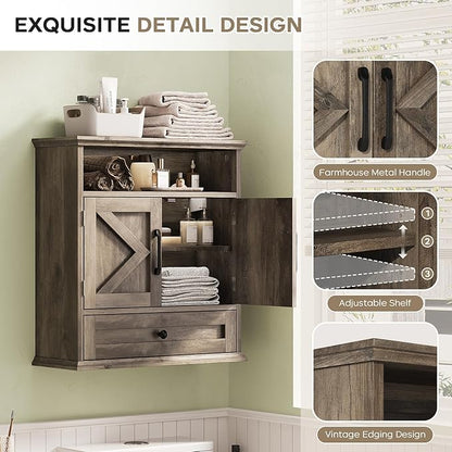 Bathroom Wall Cabinet, Wall Mounted Medicine Cabinet