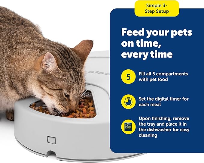 PetSafe Automatic Dog Feeder, 5 Meals, 40 oz Capacity,