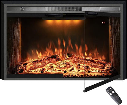 40“ Electric Fireplace Insert, 750W/1500W Fireplace Heater
