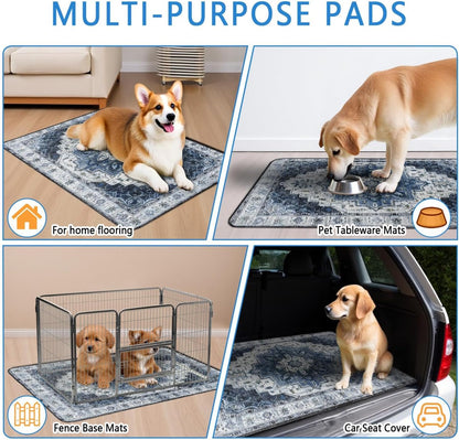 Washable Pee Pads for Dogs 2 Pack, Absorbent Reusable Puppy Pads Waterproof, Leakproof & Non-Slip Whelping Pad, Potty Training Pads for Dogs Playpen Mat 24x36