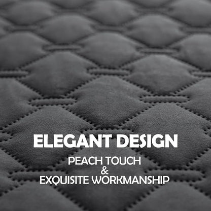 gogobunny Waterproof Dog Blankets for Large Dogs, Pet Bed Cover Breathable | Washable Pee Pads, Quilted Throw Blanket, Furniture Protector for Couch Sofa Bed Car, 82x82 Inch Dark Grey