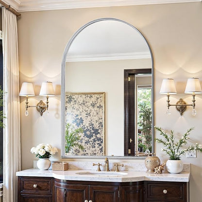 Arched Mirror 26"x38", Bathroom Mirror, Wall Mounted Vanity Mirror