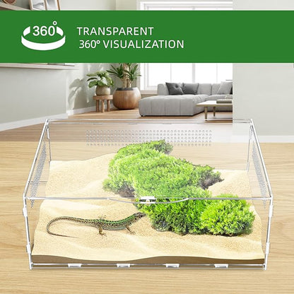 Micro Habitat Terrarium Enclosure, 6x11x16 inch Jumping Spider Enclosure with Locking Latch for Small Tree Dwelling Reptiles,Tarantula, Amphibians, Spiders,Invertebrates