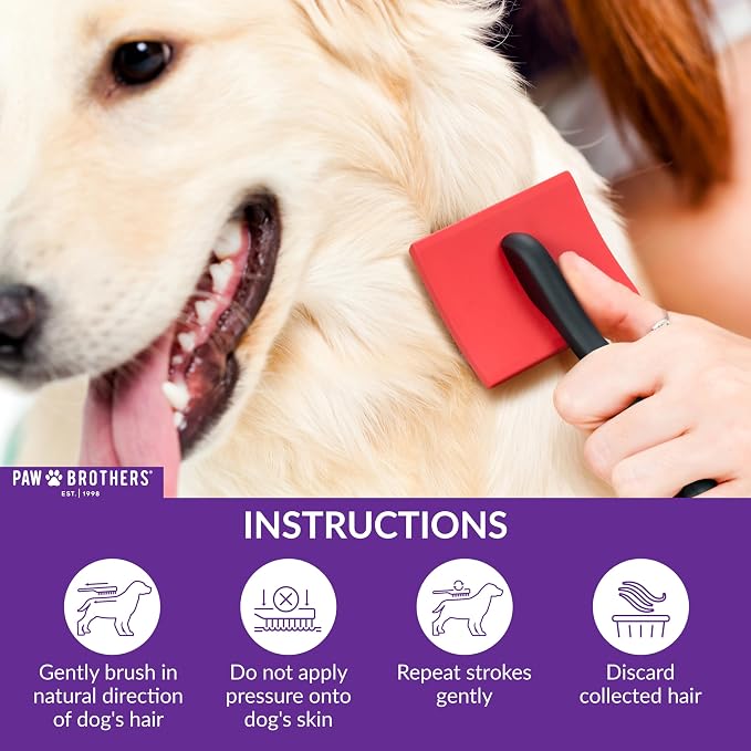 Paw Brothers Big Paw Slicker Brush for Long and Short Haired Dogs - Ideal for Doodles, Goldendoodles, Poodles, Long Pin Grooming